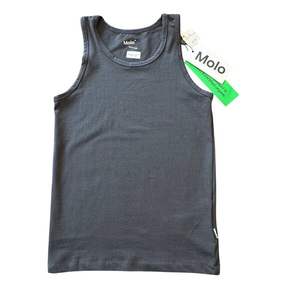 MOLO Jayden Charcoal Tank Top Boys 134/140 9-10 NEW Gray Organic Cotton NWT - Picture 1 of 5